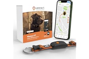 Weenect Dog XT - Nuevo Collar GPS para Perros | Antena XL | Impermeable | Collar Naranja Ultra-Resistente Integrado Julius-K9 | Garantía de por Vida | Suscripción requerida
