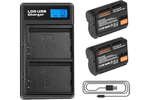 2X Shentec Batteria EN-EL15 2300mAh Compatibile EN-EL15 EN-EL15a EN-EL15b EN-EL15c MH-25 MH-25a D7100 D750 D7000 D700 D7200 D810 D810A D850 D800 D800E D500 D800E D610 D600 Z6 Z7