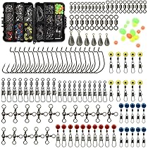 Boîte De Pêche 160 Pièces - Hameçons, Plombs, émerillons, Perles, Acier Inox, Idéale Pour Eau Douce Et Mer