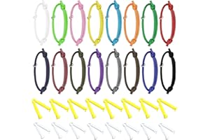 MABAHON 16PCS Puppy ID Collars+16Pcs Umbilical Cord Clip,whelping kit whelping kits for puppies puppy disposable Umbilical Cord Clip puppy umbilical cord clamps for Kitten Piglet Delivery(S,12-20CM)