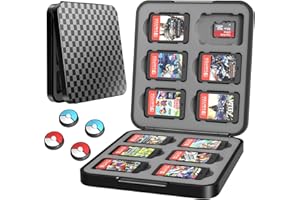 HEYSTOP Funda de Juegos para Nintendo Switch & Switch Lite hasta 12 Juegos de Nintendo Switch Organizador de Tarjeta, Estuche para Nintendo Switch Game Cards con Agarres para el Pulgar, Negro