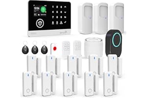 TUGARD 22 Pezzi Sistema di Allarme Domestico Intelligente Wireless WiFi/GSM con App, Rilevatore di Movimento, Rilevatori di Porta e Finestra, Telecomandi, Sirena, Compatibile con Alexa