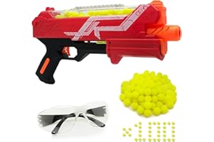 TOYER Pistola blaster con occhiali protettivi e 100 colpi per ragazzi e ragazze Compatibile con le freccette Nerf Hyper Rounds, ricarica facile, contiene fino a 50 colpi