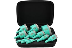 Diamond Core Drill Bits Set - LEKOMESH Tile Hole Saw Kit (6/8/10/20/25/28/32/35/45/50/65mm) for Porcelain Tile Ceramic Marble Brick, Triangle Shank Drill Bits