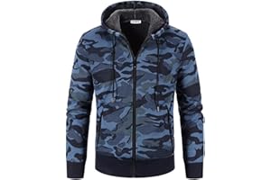 Shuanghao Męska-modna bluza z kapturem-dzianina sweter-kurtka płaszcz - jesień zima polarowa podszewka gruby ciepły wygodny kardigan klasyczny długi rękaw kamuflaż dzianina sweter męski