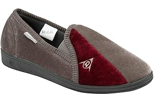 DUNLOP Duncan Mens Velour Twin Gusset Slippers
