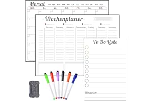 GROOHAFY Magnetisch Whiteboard Kalender Wochenplaner und Monatsplaner und To Do Liste Abwischbar Magnettafel Kühlschrank Familienplaner Planungstafeln Aufgabenplaner Haushaltsplaner Stundenplan