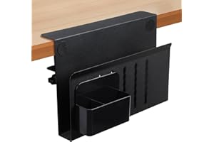 Edencomer Schreibtisch Organizer, Multifunktionale büro Organizer aus Kohlenstoffstahl, Höhenverstellbare Schreibtisch Organizer der keinen Platz auf dem Schreibtisch wegnimmt (Schwarz)