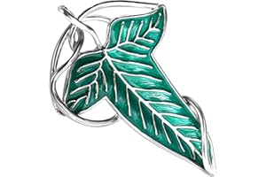 Bahamut Elegant Elven Green Tree Leaf Enamel Pins Brooch for Women Men,Cosplay Cloak Pin Clasp Gifts
