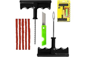 GROW TRENDY Kit Reparation Pneu Voiture | Inclut 2 Outils professionnels, 5 Mèches et 1 Lame | Meche Pneu Crevaison, Tout-Terrain 4x4, Moto et Quad | Kit Reparation Pneu | Kit Anti Crevaison Voiture | Meche Pneu