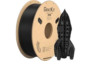 Gratkit High Speed PLA Filament 1.75mm, High Speed 3D Printer Filament, 0.03mm, 1kg/2.2lbs, 3D Printing Filament HS-PLA Black