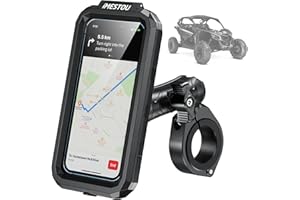 iMESTOU Soporte Impermeable para Teléfono ATV con Diseño Antirrobo y Rotación de 360° Base de Bola de 25mm para ATV UTV..de 1.5"/1.75"/1.85"/2.1" Manillar, Apto para Smartphones de 3,5"-6,1"(Talla S)