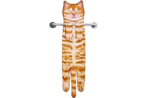 AGRIMONY Regali Divertenti Gatto Asciugamani,Natale Decorazioni Asciugamano Cucina Bagno,Gatti Gadget Utili Originali,Idee Regalo Oggetti per La Casa Nuova,Regalo Compleanno per Donna Mamma Amanti dei Gatti