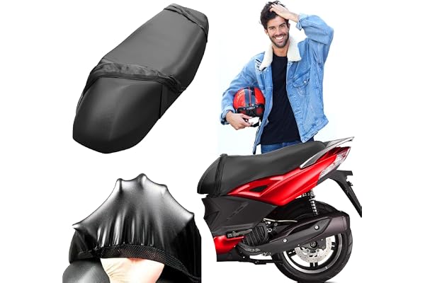 Autodomy Housse de Selle Moto Imperméable Taille XL pour Sièges de 90 à 110 cm | Couvre Selle Moto Antidérapante et Anti-Rayures | Convient à Tous Types de Motos et Scooters Protège de Pluie et Soleil