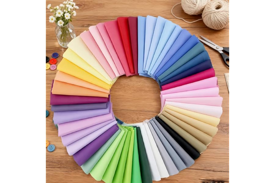 50pcs Cotton Patchwork Fabrics,100% Twill Cotton, Pack of 8 DIY Cottoon Cartoon Printed Craft Fabrics, Handmade,Patchwork for Sewing DIY Crafts,50 Kinds of Corlor 25 cm x 25 cm (W)