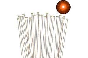 Evemodel C0402OR Lot de 20 micro LED SMD pré-soudées 0,1 mm avec fil de cuivre Orange 0402