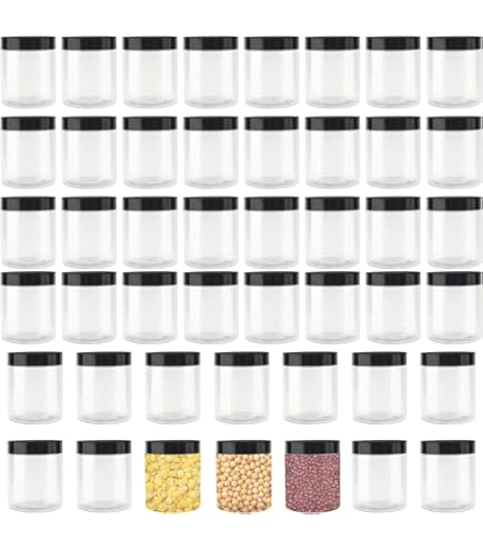 JEUIHAU Paquete De 20 Botellas De Jugo De Plástico PET Transparente De 350 Ml Con Tapas Negras