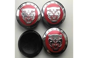 CELWA 4PC 59mm Set fit for Cat Center Wheel Hub Caps fit for S Type X Type XJR XF XJ XK (RED)