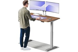 Desktronic biurko z regulacją wysokości (140 x 70 cm) – pulpit do siedzenia i stania z gniazdami do ładowania – biurko z regulacją wysokości, elektryczny ekran dotykowy i stalowe nóżki