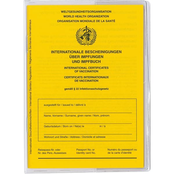 4 Custodie Per Tessera Vaccinale - Porta Certificato Impermeabile In PVC, Dimensioni 93x130 Mm