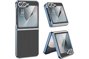 MATEPROX Etui do Samsung Galaxy Z Flip 6, etui ochronne z galwanizowaną ramą, cienka skóra premium PU odporne na uderzenia etui na telefon komórkowy do Galaxy Z Flip6 2024, czarne