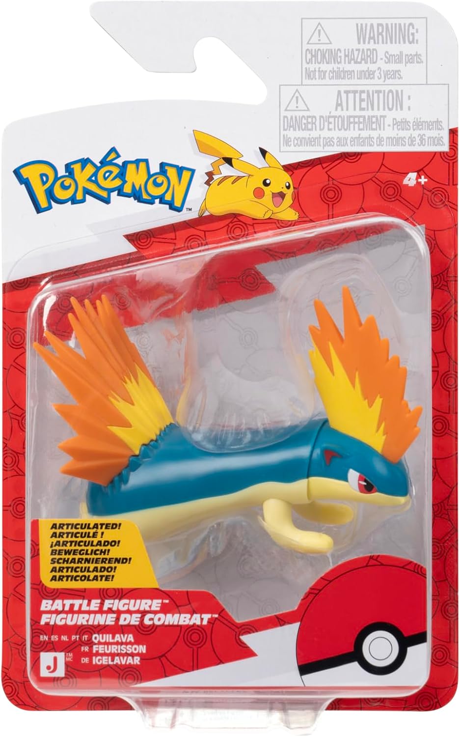 Pokémon Figura de Batalla PKW4532 Quilava, Juguete Oficial de Pokemon para niños a Partir de 4 años