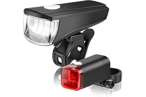 REALKY StVZO Zugelassen Fahrradlicht Set Batterie-Leuchtenset, Wasserdicht Fahrrad Lichter Led Set Fahrradlampe Set mit Frontlichter & Rücklicht Bike Light Fahrradleuchten Set (No Inkl Batterie)