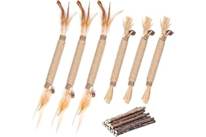 GIAPINST Erba Gatta Secca Per Gatti, Giochi con Piume per Gatti Interattivo, 15 Naturale Matatabi Bastoncini Da Masticare, Giocattolo Catnip per la Cura Dentale, Eliminare Alitosi e Tartaro