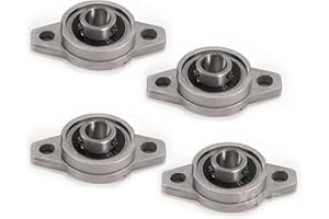 XiKe 4 pièces KFL000 Alésage 10 mm Roulements à palier en alliage de zinc montés sur bride, Pour Imprimante 3D/DIY/CNC Machine/Robotique et système de mouvement linéaire.