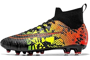 WEJIESS Chaussures de Football pour Hommes, antidérapantes, à Crampons Professionnels, Chaussures de Football pour garçons, Chaussures de Football à Lacets, Chaussures de Sport d'entraînement