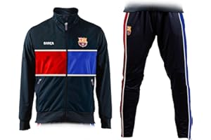 ROGER'S Tuta Barcelona Ufficiale. Tuta Completa da Adulto Ragazzo. Felpa con Zip e Pantaloni. Modello Blaugrana (L)