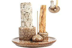 4-i-1-rökelsehållare för Palo Santo, hållare för rökelser, keramisk rökelsebehållare för alla rökelser, Palo Santo-rökelsesta