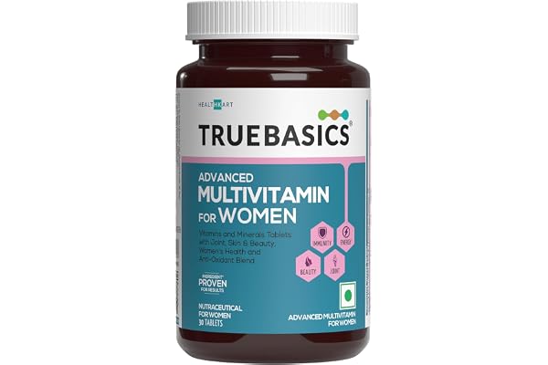 TrueBasics Advanced Multivitamin for Women (30 Tablets) With Clinically Researched Ingredients For Energy, Immunity and Joints, Maintains Hormonal Balance