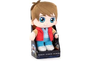 BARRADO Play by Play Back to The Future - Peluche des Personnages de Retour vers Le Futur - 26 Centimètres - Marty McFly Présentation Display - Qualité Super Soft