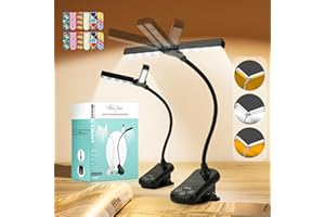 MILA&LOUIS lampe de lecture pour livre, lampe led rechargeable Hauteur réglable 10 à 30 cm. 2 Pack noir blanc avec 6 signets magnétiques 2 têtes réglables