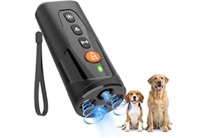 AOZOOM Ultraschall-Anti-Bellgerät für Hunde, Handheld-Zweikopf-Hundabschreckgerät mit 4 Modi & LED-Taschenlampe, 7m Reichweite, Aufladbar, Sicheres & Effektives Bellstopp-Tool für kleine, mittlere und große