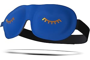 ‎SMUG SMUG Schlafmaske für Männer und Frauen 100% Verdunkelung | Passt bei verlängerten Wimpern | 3D-geformtes Design für tiefen Schlaf | Klettverschluss für Komfort & Justierung | Blaues Zwinkern