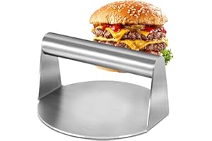 Jesustree Pressa per Hamburger in Acciaio Inossidabile, Smash Burger Press, 5,5 Pollici Rotonda Professionale Smasher Antiaderente, per Piastra Piatta Griglia, Bistecche, Panini, Barbecue