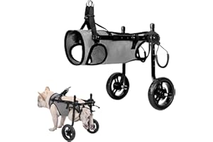 UIQELYS Kleine Hunde Assistive Rollstühle, Haustiere Rollstuhl für Rückenbeine, Hunde/Katzen Rollstuhl Leichter Wagen mit Behinderten/Alten Hinterbeinen, Gehen, Verstellbar