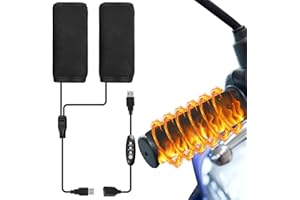 BEHOGAN Heizgriffe Motorrad Overgrips, 5V USB Universal Handlebar Grips, Heizung Motorrad Fahrrad Griff, Intelligente dreistufige Temperaturregelung, Wasserdicht Beheizte Griffe für den Winter, 1 Paar