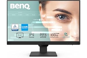BenQ GW2490 100Hz Computer Monitor 24" FHD 1920x1080p | IPS | Eye-Care Tech | Low Blue Light | Anti-Glare | Adaptive Brightness | Built-in Speakers | DisplayPort | HDMI x 2