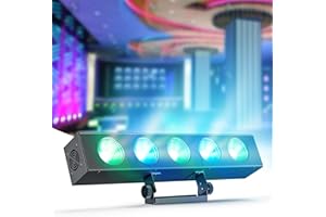 RTKTOUP Foco Bañador de Pared 60W, 5 piezas 4 en 1 RGBW COB LED Barra de Luces, Luz de Fiesta Luz de Discoteca dmx para discotecas, bodas, interior/exterior, Halloween DJ