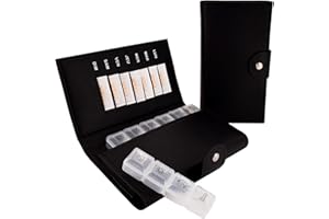 MEDIPILL - Pilulier Semainier | Organisation Hebdomadaire des Médicaments | 28 Compartiments | 7 Jours, 4 Moments de Prise par Jour | Sacoche Aimantée Incluse | Transparent | Français (Une Pièce)