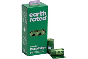 Earth Rated Dog Poo Bags, Guaranteed Leak Proof and Extra Thick Waste Bag Single Refill Rolls For Dogs, Lavender Scented, 315 Count