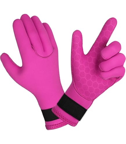 Oumers 3MM Double-Lined Neoprene Scuba Gloves Diving Gloves, Woman Man Teenager Five Finger Wetsuit Gloves Use For Snorkeling, Swimming, Surfing, Sailing, Boating, Kayaking, Diving