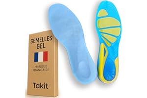TAKIT Semelles Chaussures Gel - NOUVEAU - Une Paire - Soulage la douleur - Idéale pour le sport, la marche, la course à pied, la randonnée - 39-42