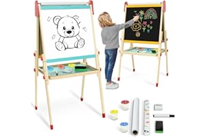 LOL-FUN Cavalletto per bambini in legno 3 in 1