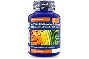 Zipvit A-Z Multivitamin Tablets for Men & Women, 26 Essential Vitamins & Minerals, Extra Support for Energy, Heart, Immunity & Mental Performance, 180 Vegan Tablets, 6 Month Supply