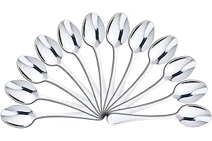 Mr. Spoon - Lot de 12 cuillères à Dessert en Acier Inoxydable 15x3,2cm