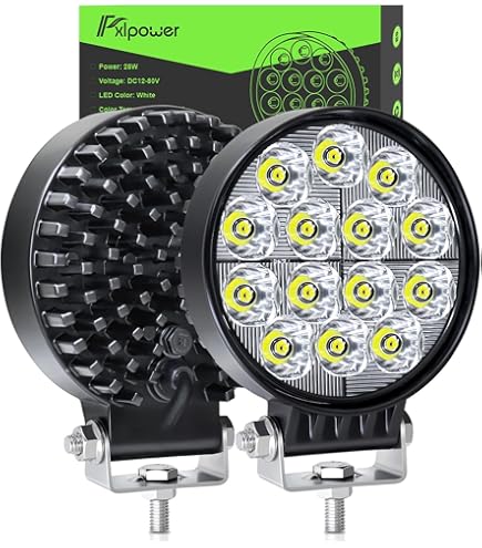 Chelhead 5 Inch Round LED Off-Road Lights, 172 W, Amber DRL Headlight